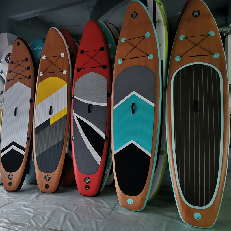  Wooden Style Inflatable Surf Board